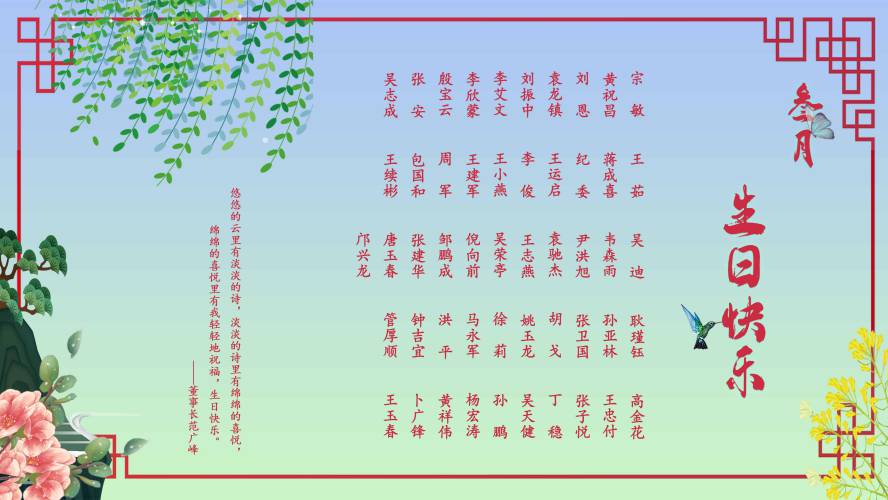 【生日祝?！抗ё?月生日的員工生日快樂！