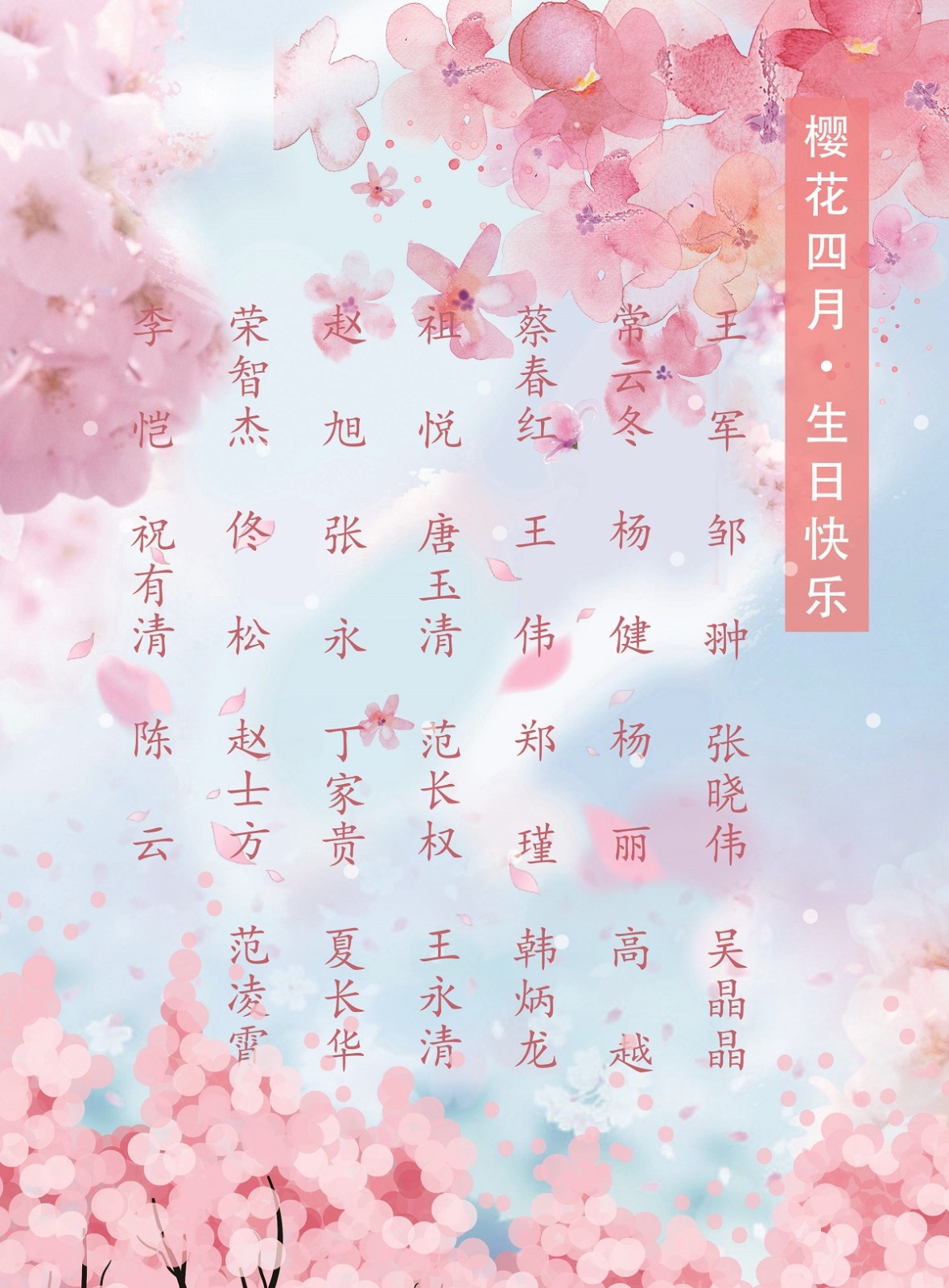 【生日祝?！抗ё?4月生日的員工生日快樂！